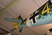 Heck der Bf 109 mit Spornrad, Höhen- und Seitenleitwerk
