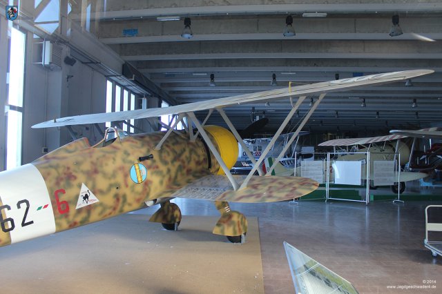 0059_Italienisches_Luftwaffenmuseum_Vigna_di_Valle_Fiat_CR_42_MM5643_Falco_Doppeldecker-Jagdflugzeug_1938_WK2